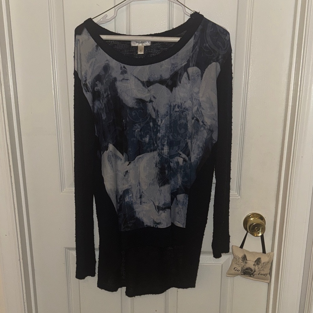 Dress Barn Blue Abstract Sweater